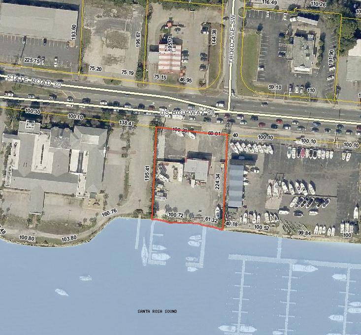 .81 acre waterfront commercial property 161' on intracoastal and Hwy 98