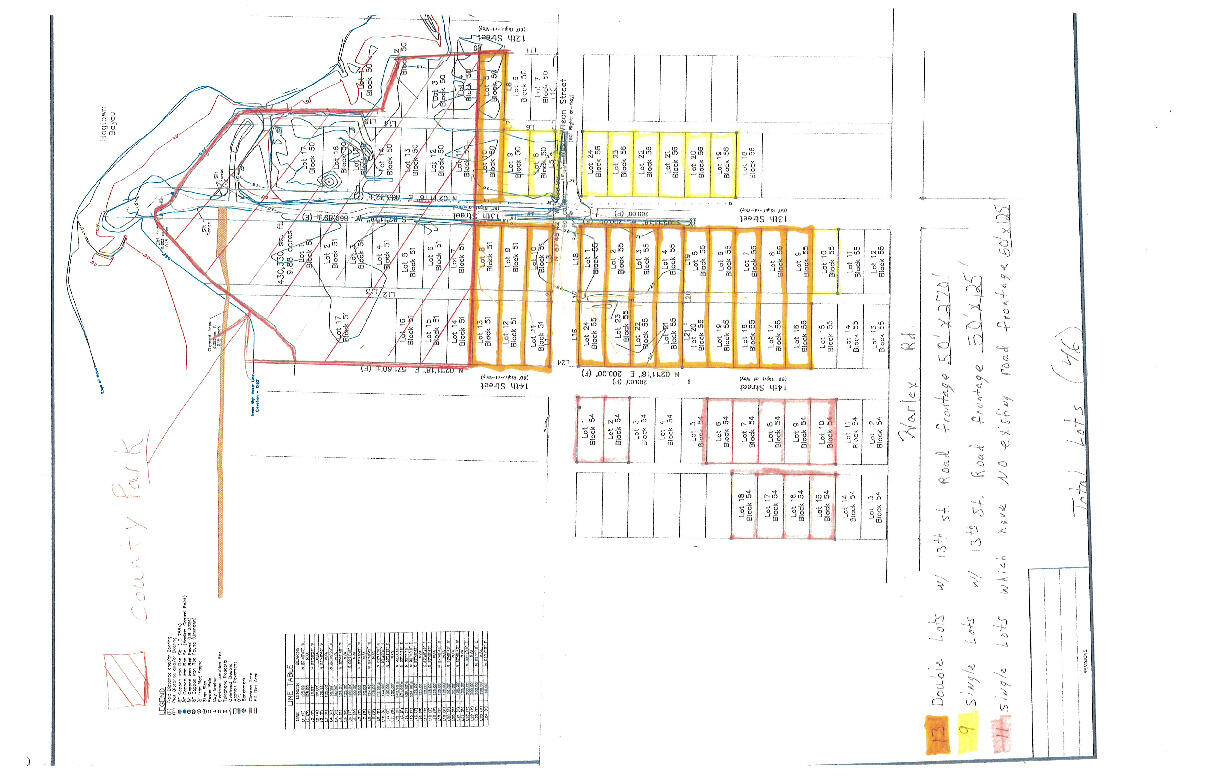 46 Lots in Hog town Bayou. 22 Buildable with road frontage. County park with boat launch planned for the end of 13th street and Water/Sewer planned to begin March or April 2022.