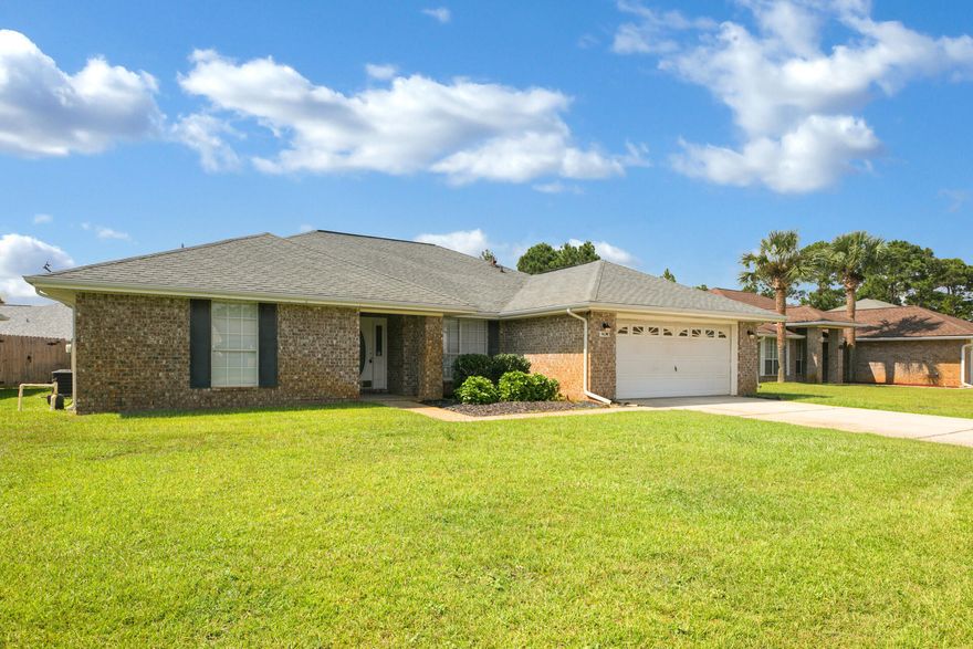 You will be impresseed by this immaculate brick home in a sought after neighborhood!  The floor plan is ideal, flooring is LVP, backyard is fenced, this home truly hits every want and need on your list! There are vaulted ceilings in the main living area, newer carpeting, neautral colors throughout, and the home has been meticulously maintained.A warm entryway greets you featuring LVP flooring and a nice sized office, dining or playroom is off to your right. One side of the home you will find 3 good-sized bedrooms with a hall bath, the 3rd bedroom has its own private bathroom! On the other side of the home, nestled in the back, is the oversized master bedroom and en suite bathroom with a walk-in shower, soaking tub, and large closet.The HVAC and water heater are newer, the roof is original. 