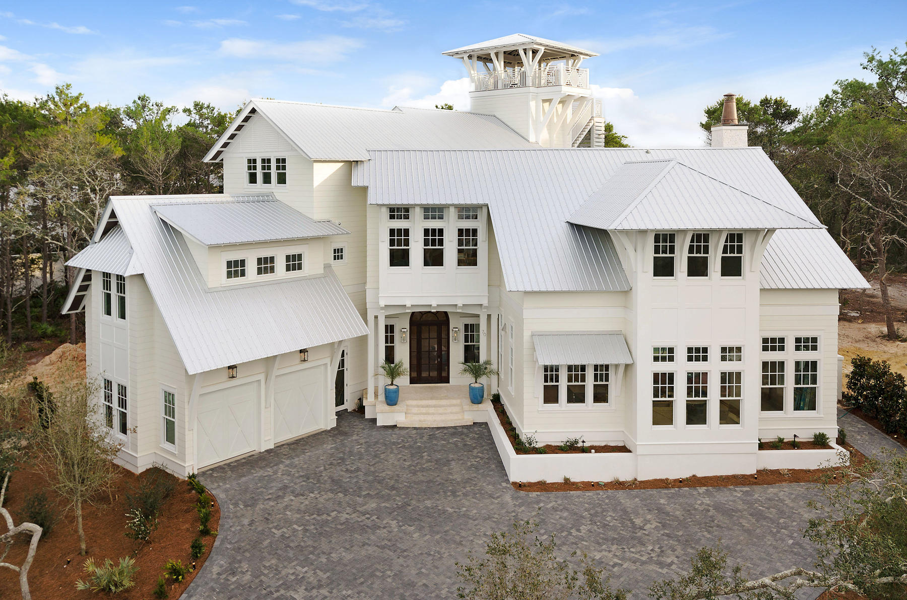70 Seagrove Village - A New, Fully Furnished Coastal Retreat scheduled for completion in March by Rice Construction. This exquisite property is tucked away in Seagrove amidst private courtyard walls, tower, gunite pool area for apres dining & entertaining. A perfect home for the Buyer that wants the Old Seagrove experience, just minutes away from quaint Seaside, Watercolor and close beach access. The 4626 sq. ft. home, 5 bedrms., 6 1/2 baths, 2 car garage is situated on one of the largest & highest elevations in Seagrove. A custom mahogany door, arched doorways,12 ft. ceilings, pecky cypress appointments, alcoves & antiqued custom mirrors creates an ambiance and tone carried throughout this exclusive home.