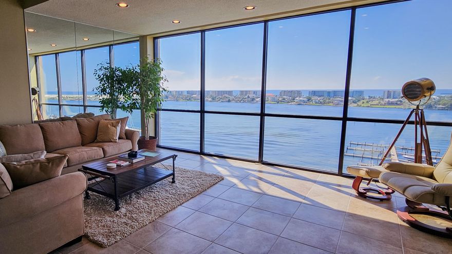 **WATERFRONT CONDO with a BOAT SLIP this condo is designed to take in the SPECTACULAR SUNSETS & SUNRISES of the GULF and Intercoastal Waterway,! **Impressive 180 degree views. Spacious floorplan with floor to ceiling windows to take in the beautiful views of the Gulf and Intercoastal Waterway. The kitchen is large, great for entertaining family and friends. and also has the impressive Gulf views. Master Bedroom is off the living room and has a private bathroom suite and a Balcony to enjoy the Gulf views. There is an Office/Study that can be converted into an additional bedroom. Includes a  Deeded/Assigned boat slip that can fit a boat up to 60ft length. This is a peaceful non-rental building located in the heart of Fort Walton Beach on the Intercoastal Waterway!