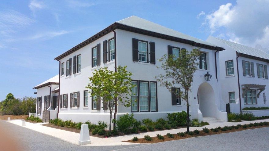 The perfect blend of elegance and a family-friendly beach home. Designed for today's family with an open floor plan, 4 bedrooms, 4.5 baths + a bunk room that sleeps 4. Masterfully articulated by Urban Grace Interiors, the interiors combine bright colors mixed with the understated elegance of the coastal white palette of Alys Beach. The kitchen boasts a 48 Thermador Range, 36 Thermador refrigerator, espresso machine, warming drawer, walk in pantry with drink refrigerator, Caesar stone honed countertops with a marble backsplash, island with seating and generous cabinet storage. A well-appointed laundry room is just off the kitchen. A luxurious, furnished courtyard with fireplace and Cuban tiled fountain make for a seamless transition from the living room.