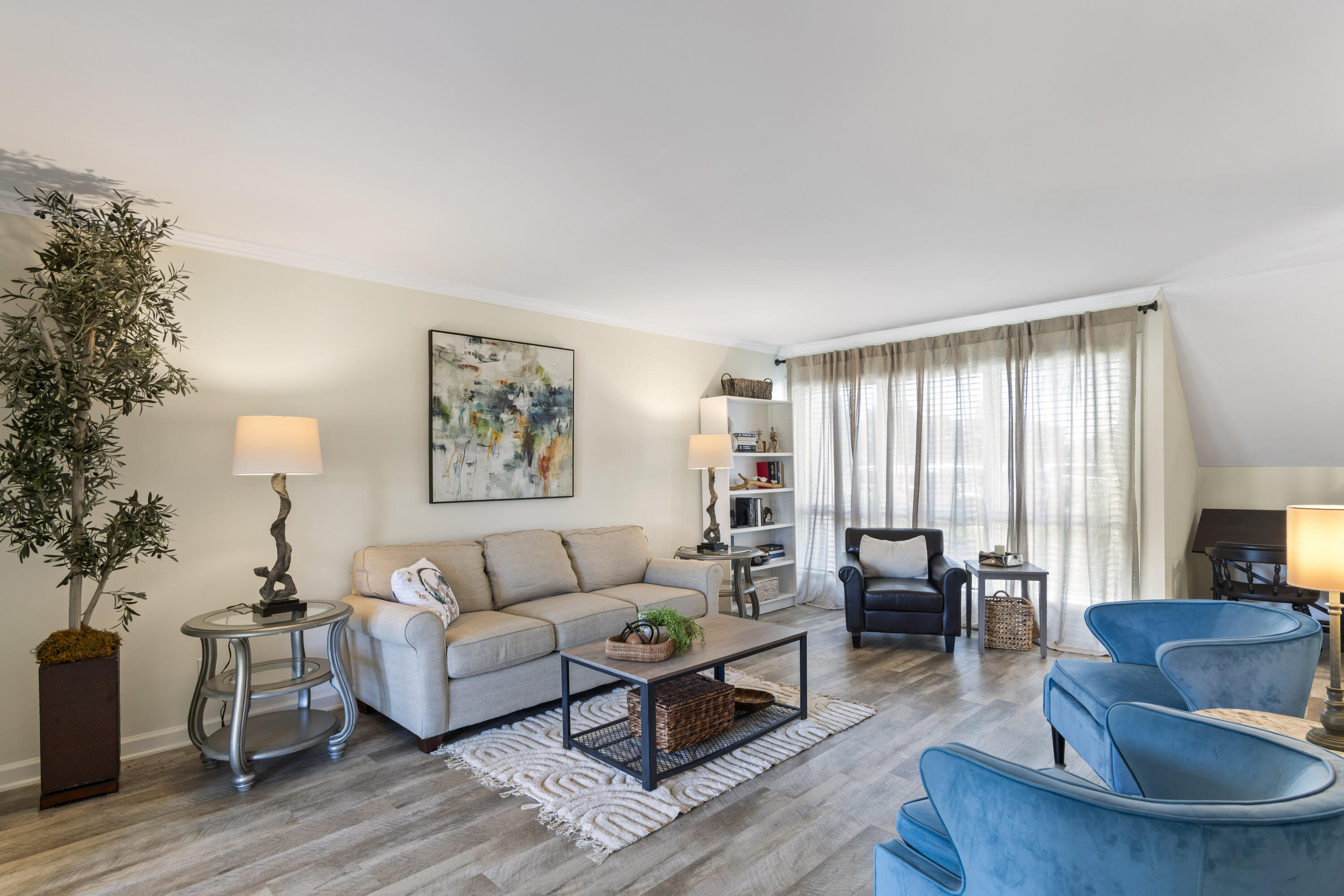 Freshly renovated and move-in ready, this three-bedroom, three-bath two-story golf villa is located in the highly sought-after Bay Point community. Rarely available, these specific villas allow for short-term rentals, making this an excellent opportunity for both homeowners and investors. Every detail has been thoughtfully updated to provide modern comfort while maintaining a timeless appeal. This one stands out and is turn key! The interior has been freshly painted throughout in Sherwin Williams Alabaster and Repose Gray, creating a clean and inviting backdrop. Popcorn ceilings have been removed and replaced with a smooth Level 5 finish, giving the home a more contemporary look and feel. Updated light fixtures, door knobs, and hinges further enhance the interior, while cordless blinds on the first floor and room-darkening drapes in the upstairs bedrooms add both style and function. The main level features a bright open layout with flexible living space. A newly added set of barn doors allows the downstairs living area to be used as a private office, den, or third bedroom, making the home adaptable to a variety of needs. A full bathroom on this level provides additional convenience for guests or multi-generational living. The kitchen is equipped with brand new WiFi-enabled appliances, including a whisper-quiet 46-decibel dishwasher. Just off the kitchen is a laundry area with a 2024 washer and dryer set included. Upstairs, two bedrooms and two full bathrooms provide private retreats for family and guests. The hallway features a spacious walk-in closet, offering ample storage rarely found in similar villas. Both bathrooms have been freshly updated to reflect the home's modern finishes. In 2023, a new HVAC system was installed along with sliding glass doors on the second floor, adding efficiency, comfort, and peace of mind for the new owner. This villa is as practical as it is stylish. Beyond the interior upgrades, it offers desirable functionality for everyday living and for use as a vacation rental property. Its thoughtful design balances open gathering areas with private bedroom spaces, making it ideal for both entertaining and relaxation. Bay Point is known as one of the premier gated communities in the area, offering resort-style amenities, golf, and a vibrant marina lifestyle. This villa is located within walking distance of the marina, giving owners easy access to boating, fishing, and dining. The combination of location, condition, and rental flexibility makes this property a rare find in today's market. The Bay Point Golf Villas HOA provides residents with a low-maintenance lifestyle by including valet trash service, water, and sewer in the monthly dues. Exterior insurance coverage, building maintenance, and professional landscaping and groundskeeping are also included, ensuring the community remains beautifully maintained and hassle-free for owners. Whether you are looking for a full-time residence, a second home, or a short-term rental investment, this renovated golf villa at Bay Point is ready to welcome its next owner. Schedule your private showing today and experience the lifestyle this property has to offer.
