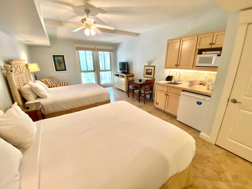 This renovated studio is located on the 2nd floor of the Grand Sandestin. The fitness center is located off the lobby and the pool just off the Grand Sandestin back porch. Parking is available in the garage under the Grand Sandestin at a first come basis. The  resort spans over 2,500 acres and is comprised of over 70 unique neighborhoods of condominiums, villas, town homes, and estates. The resort features miles of sandy white beaches and pristine bay front, four championship golf courses, a world-class tennis center with 15 courts, 4 resort swimming pools (and 15 private neighborhood pools), a 123-slip marina, a fully equipped and professionally staffed fitness center and spa, meeting spaces and The Village of Baytowne Wharf,