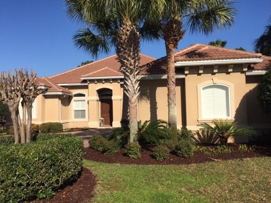 Absolutely stunning home located in the much sought after gated community of Regatta Bay. The ever-popular Regatta Bay Golf and Yacht Club is on property providing a lovely restaurant with outdoor deck and exceptional views throughout the property. Enjoy the Destin lifestyle in this elegant open floor plan complete with screen enclosed heated pool, media room and outdoor kitchen with grill for the ultimate in entertaining. Separate office/library with an additional home planning center. The master bedroom has a private access to the pool and both the bedroom and the bath have comfortable sitting areas. Other important amenities include a Rinnai hot water heater for continuous hot water, central vacuum, two AC units, and in house music system. See pictures for detailed info. Verify all
