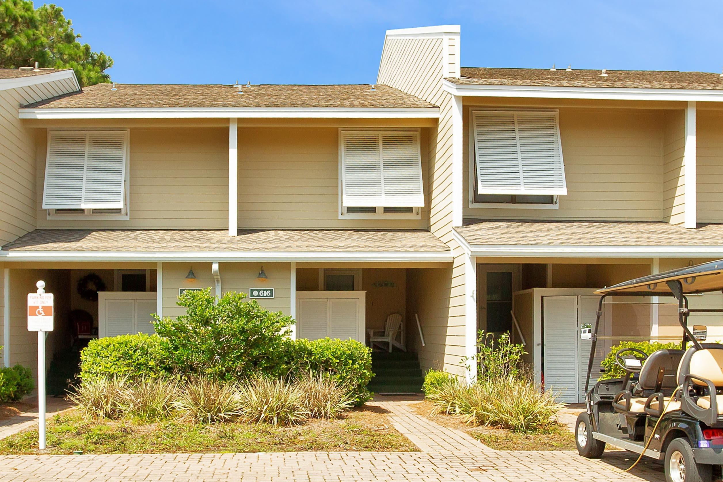 Find everything you could possibly need for a perfect vacation home or investment opportunity in this centrally located Sandestin condo. Lovingly maintained and delightfully comfortable, the home features stunning bay views from the back screened-in porch where you can catch a sunset or watch Sandestin's Tuesday night fireworks(seasonally). On the main level, the kitchen features granite countertops and a breakfast bar which opens to a sun filled dining and living space. A floating style staircase leads to two spacious and private bedrooms on the second level each freshly painted with ensuite bathrooms.The master suite has it's own private balcony with more beautiful bay views. Store your bikes and beach supplies in the oversized outdoor storage closet.Previously rented 111 days $29k.
