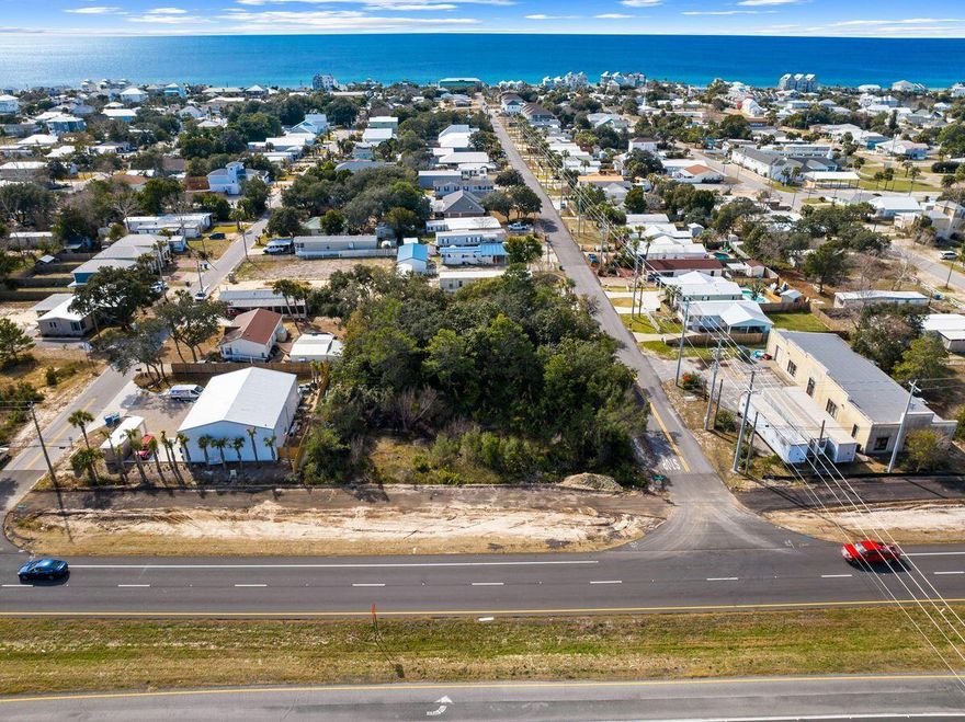 Prime Commercial Lot located approximately 5 miles east of Inlet Beach and Scenic 30A. Seller will consider owner financing! This corner parcel is more than a half-acre (0.592 acres ) and is located on heavily traveled Panama City Beach Parkway. Tremendous opportunity exists to build a commercial building with high visibility and is perfect for a new business, medical office, gas station, or convenience store. Close to beaches, businesses, restaurants, and airport. Ideally located on the way to Rosemary Beach and Scenic 30A, Carillon and Laguna Beach.