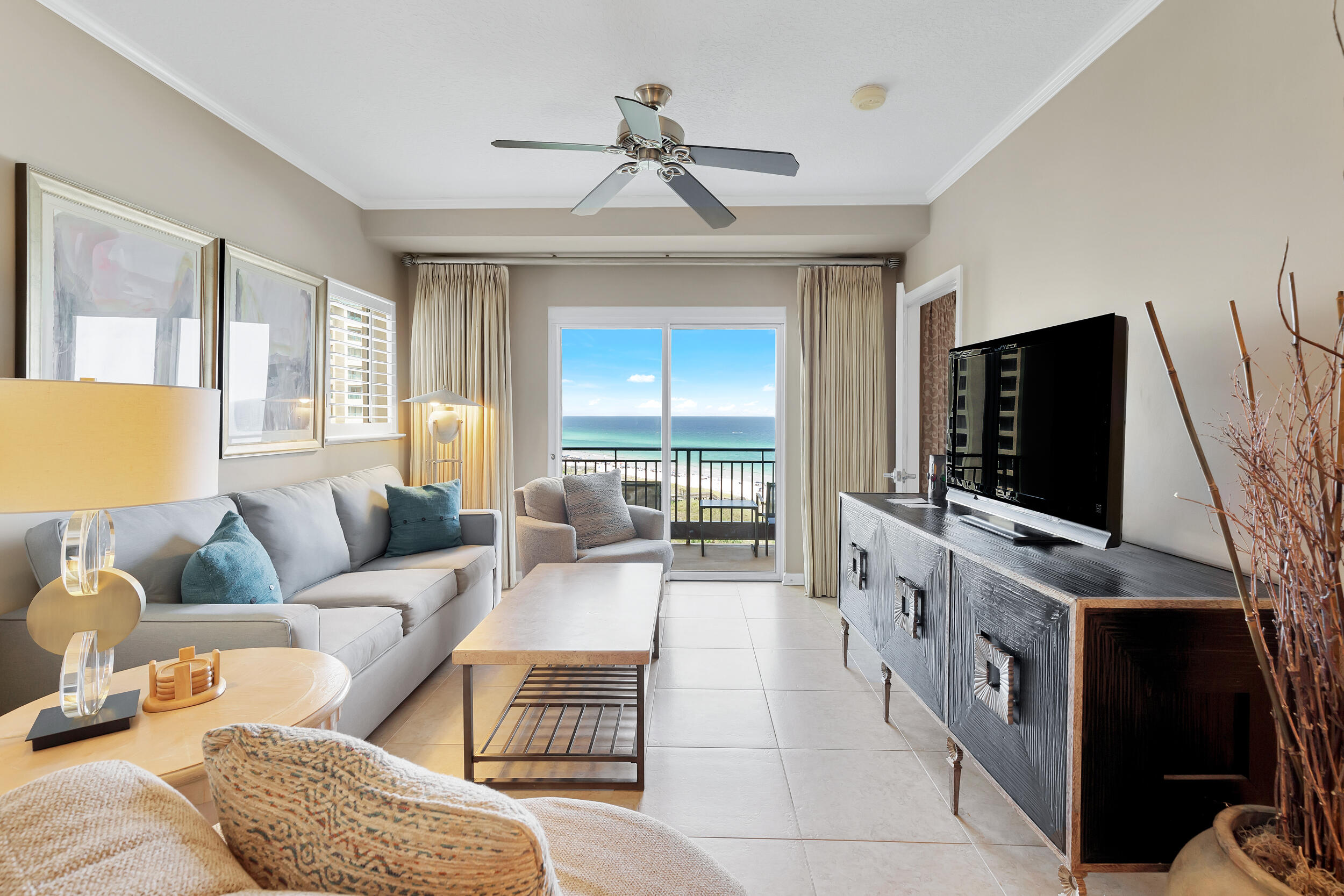 RELAXED ELEGANCE - listen to the waves from the balcony of this eighth floor, two bedroom, two bath unit in the very desirable beachfront building of Westwinds in Sandestin Golf and Beach Resort. This very attractive condo features spectacular gulf-front views plus miles of coastline views. The large kitchen has been updated with granite counter tops and stainless-steel appliances. The living & dining area opens up to one of the balconies providing even more living space for you & your guests to enjoy. Tile floors expand through the living area with carpet in the bedrooms. The master bedroom leads out to its private balcony overlooking the beach and Gulf of Mexico. Perfect place to relax. Both bathrooms have updated tile and granite counter tops. Other amenities of the unit include