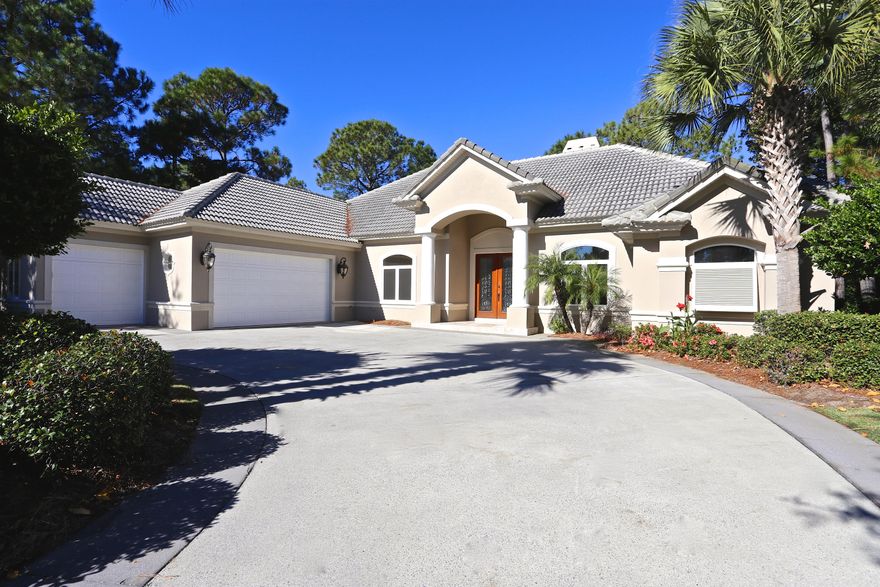 Come see this beautiful custom built home situated on the 18th hole of the renowned Raven Golf Course. This well designed home offers fantastic lake and golf course views. Large windows and doors provide and abundance of natural light in the home's three bedrooms, three bathrooms, large office, spacious kitchen, dining room, and living area. To the rear of the home a large tile patio opens to a wonderfully landscaped lawn overlooking the course & lake. Master suite includes a large bedroom, two walk-in closets, bath with jetted tub, separate walk-in shower and double vanities. Two guest bedrooms provide spacious closets and bathrooms. Home also features; high ceiling and crown moldings throughout, large laundry room, two car plus golf cart garage with ample storage. Sandestin offe