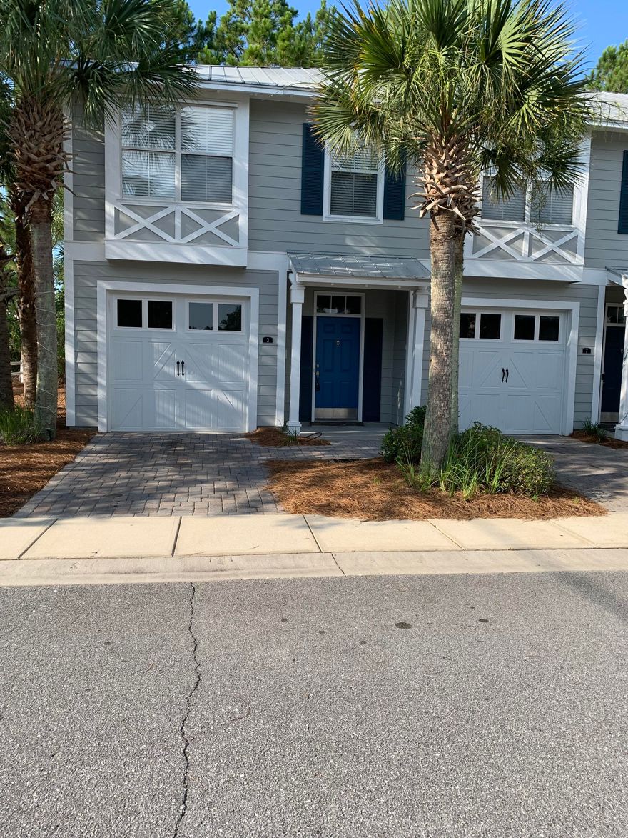 This spacious three bedroom, two and half bath townhouse is ideally located between Sandestin and Highway 30A in South Walton in Eagle Bay, and is just a short walk away from the bay and a short drive from the beach. You'll find tile flooring in the foyer, kitchen and downstairs bathroom. Kitchen offers stainless appliances and granite countertops and a built in wine rack. There is a nice size covered patio that overlooks a green area....great for relaxing after a long day. Just minutes to shopping, dining, and beaches of South Walton! Town home has a single car garage. Tenant responsible for all utilities. Pets (2) allowed with a $400.00 Non Refundable Pet Fee (per pet)