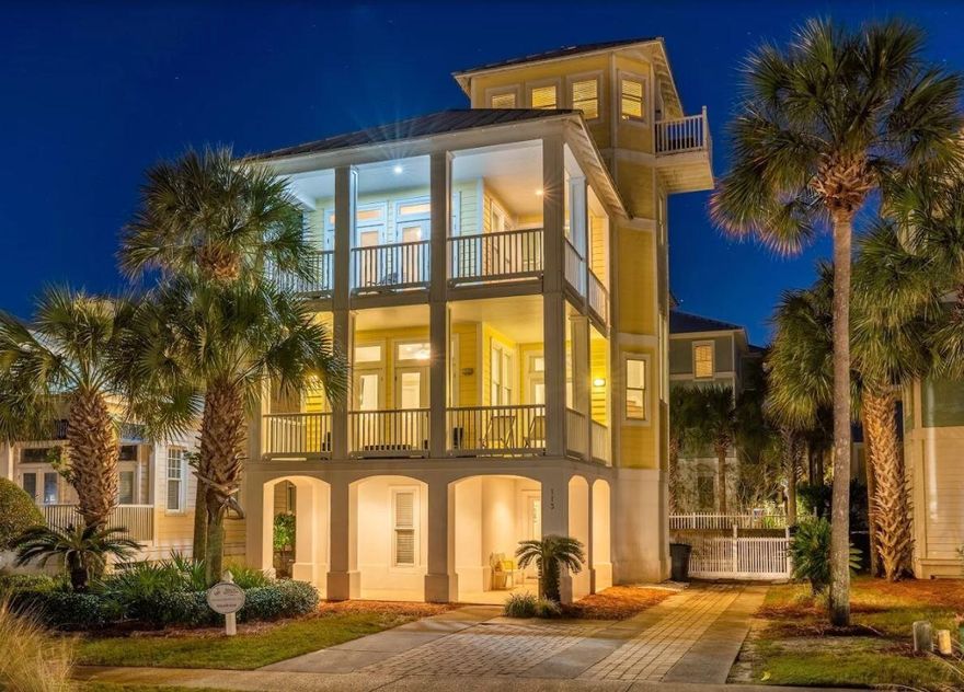 Welcome to Athena! - A well established vacation rental in the popular community of Frangista Beach. With features like a private dipping pool and being only steps away from the community beach access, there isn't much this beach house is lacking.

Upon entering the home you are greeted by the beautiful foyer and grand stairwell. The first floor features 3 of the 6 bedrooms as well as a kitchenette and dining area. Past the dining area you will find the entry toward the pool deck and lounge space. The 2nd level features the main living area, kitchen and dining room. There is also a 4th bedroom with it's own private balcony overlooking the pool. On the 3rd floor you will find 2 suites each with their own private bathroom and balconies. Then on the 4th floor is the tower with 360 degree views from wall-to-wall windows.  The tower is currently being used as a 7th sleeping area.

The community of Frangista Beach offers two beach accesses and a luxurious community pool with waterfall and restrooms. The home is centrally located being less than 15 yards from the community pool and less than 200 yards from the community beach access.  Several popular beachside restaurants are minutes away such as Pompano Joe's, Crab Trab, Surf Hut, and many more.  Silver Sands outlet mall and many other shopping and dining options are nearby as well.

The home is being sold fully furnished and is having brand new HVAC systems installed!  Schedule your private showing TODAY!