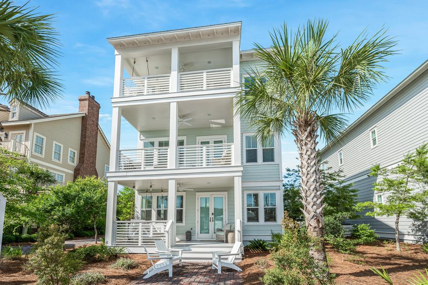 $165k RENTAL ACTUALS: Welcome to an extraordinary coastal haven in the heart of Prominence South, where luxury and comfort merge to create the ideal beach retreat. This beautifully furnished, five-bedroom, three-and-a-half-bathroom home is rental-ready with annual rental revenue being over $165k per year for the past 4 years. Complete with an elevator, a garage and a golf cart, this residence is designed to accommodate up to 20 guests, making it perfect for large families or savvy investors. As you arrive, a charming brick paver driveway and walkway guide you to the entrance. Inside, hardwood floors stretch throughout the spacious main living areas. The first floor boasts a massive master suite with a private porch and sitting area, offering a serene escape. A custom-built bunk room with an entertainment space provides the ultimate hangout for kids of all ages. 
The second floor is an entertainer's delight, featuring a vast open-plan living area that effortlessly flows into a gourmet kitchen with premium cabinetry, a gas cooktop, a convection oven and modern appliances. A walk-in pantry, powder room, laundry room and a large covered porch complete this level, offering ample space for gatherings.

The third floor houses two guest bedrooms that share a bath and a second master suite with its own sitting area and expansive private porch, perfect for unwinding after a day at the beach. Built for durability and convenience, this home features HardiPlank siding, a metal roof and impact-resistant windows. It also includes a complete smart home tech package with automated systems for lighting, climate control and keyless entry. With its impeccable design, modern conveniences, and prime location by the beach and community amenities, this Prominence South gem is the ultimate investment or vacation retreat on 30A.