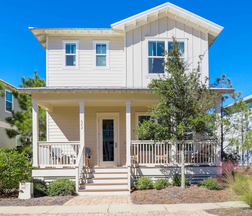 Beautiful coastal home in Naturewalk at Seagrove.  This lovely 3 bedroom, 2.5 bath home is nestled in the quiet Naturewalk community of Seagrove. Only a 5 minute bike ride to the emerald water beaches of 30A, or to shopping and restaurants in the Seaside and Watercolor communities.  This stunning home is turnkey and includes the furniture for immediate move in or you can start earning rental income without missing a beat.  The beautiful kitchen boasts an oversized Carrera marble island, gas range, and high-end GE appliances.  The open living plan provides lots of natural light and space to entertain after a day at the beach.  Enjoy hardwood floors throughout, quartz countertops in the bathrooms, a 2 car garage and the perfect front porch to read a book or enjoy happy hour with friends.