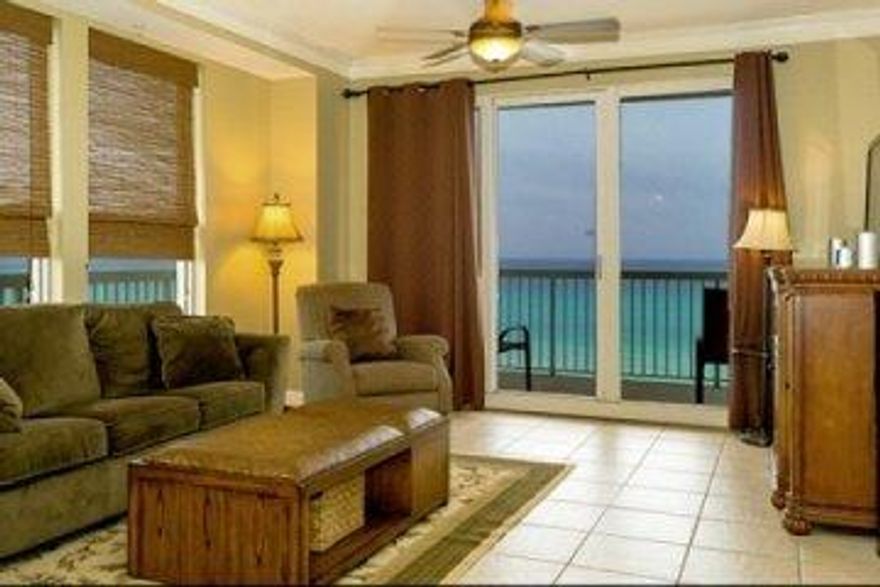 Welcome to Seychelles located close to St. Andrews State Park and just next door to famous Schooner's. This fully furnished 3 bedroom, 2 bath condo offers 1,425 sq ft of comfortable living area and a long wall of windows great natural light. The spacious kitchen offers stainless steel appliances and a large breakfast bar. The master bedroom has balcony access and has a large bathroom with separate garden tub and shower. The 2 guest bedrooms are at the front unit and offer sleeping space for a total of 9. Condo has a large in-unit storage closet. Seychelles offers two Gulf front pools with hot tubs, fitness center, conference room, onsite rentals & association management, covered parking plus 200' of beach. ALL utilities are included in dues, even power. Taxes for 2015 are $4109.