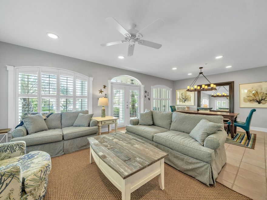 Take advantage of a rare opportunity to own a ground-floor unit at the Villas at Seacrest Beach, located directly on the 12,000-sq.-ft. lagoon pool, the largest of its kind in northwest Florida. This three-bed, three-bath unit sits in the middle of all the action on the east end of Scenic Highway 30A, offering a low-maintenance ownership experience with excellent rental projections of $100,000. Enjoy easy access from the parking lot, with three parking spots that convey, and the pool with no stairs to climb or elevator to wait for. Being sold furnished and rental-ready with tasteful decor, this condo offers spacious living from the common spaces to the bedrooms. The owner's suite offers dual vanities, a Jacuzzi tub and a separate shower. Just steps to the beach and a short bike or tram ride to Rosemary and Alys Beaches, indulge in world-class shopping, dining and entertainment when you aren't taking in pool views from the comfort of your private patio.