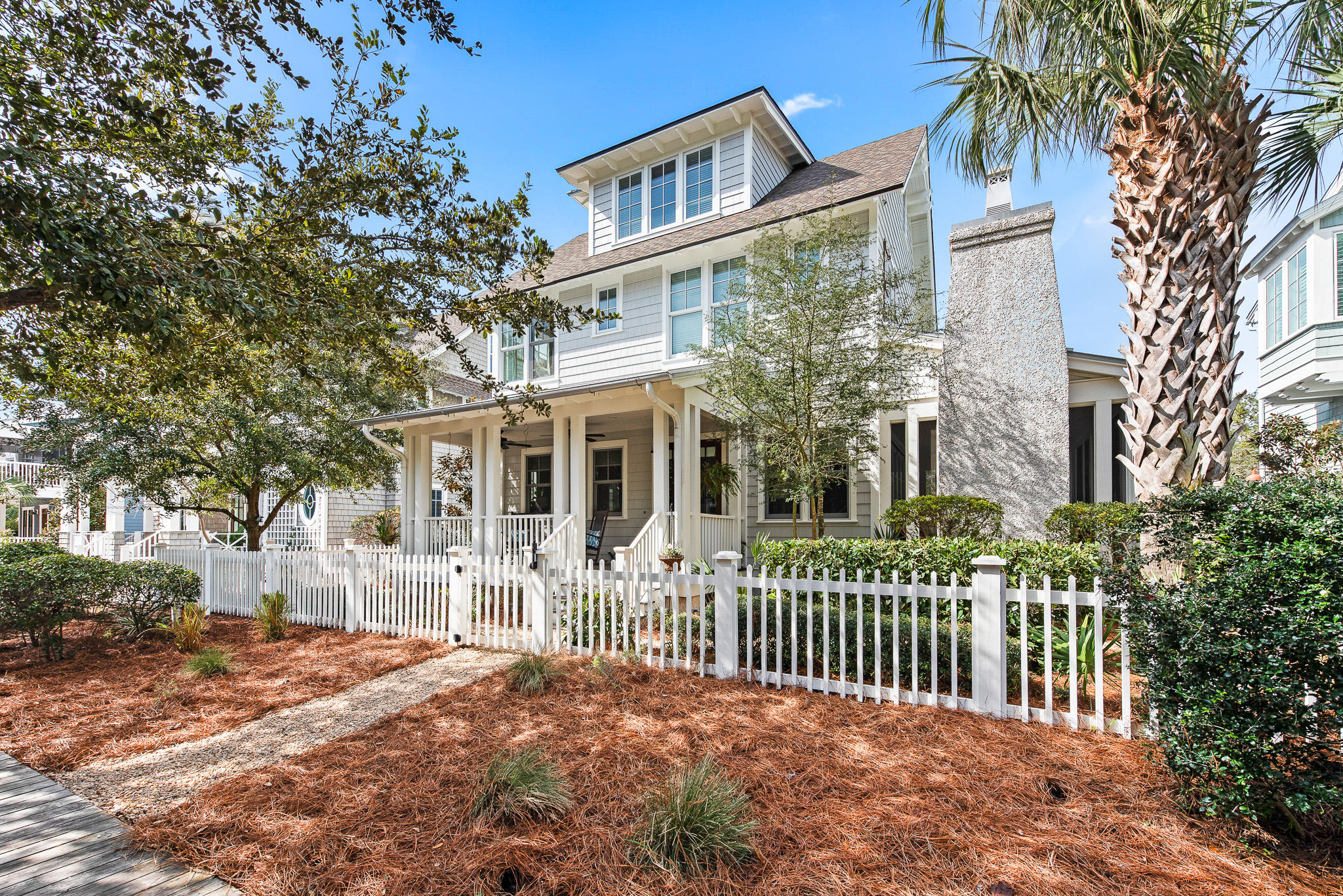 UNDER CONTRACT ACCEPTING BACK UP OFFERS!  Perfection!  This timeless home is located in the prestigious gated community of Watersound Beach.  This charming one owner coastal cottage is loaded with details and tons of character.  Beautiful  reclaimed barnwood floors and custom shiplap can be found throughout the home.  With over 4,480 sq ft of living space, this one of a kind home boasts 5 bedrooms, 6-1/2 baths, and guest quarters above the 2 car garage.  The main living level is complete with a cheerful bright foyer, large open living/dining area, junior master suite, 1/2 bath, full size laundry and a wonderful front porch that overlooks Watersound Way.