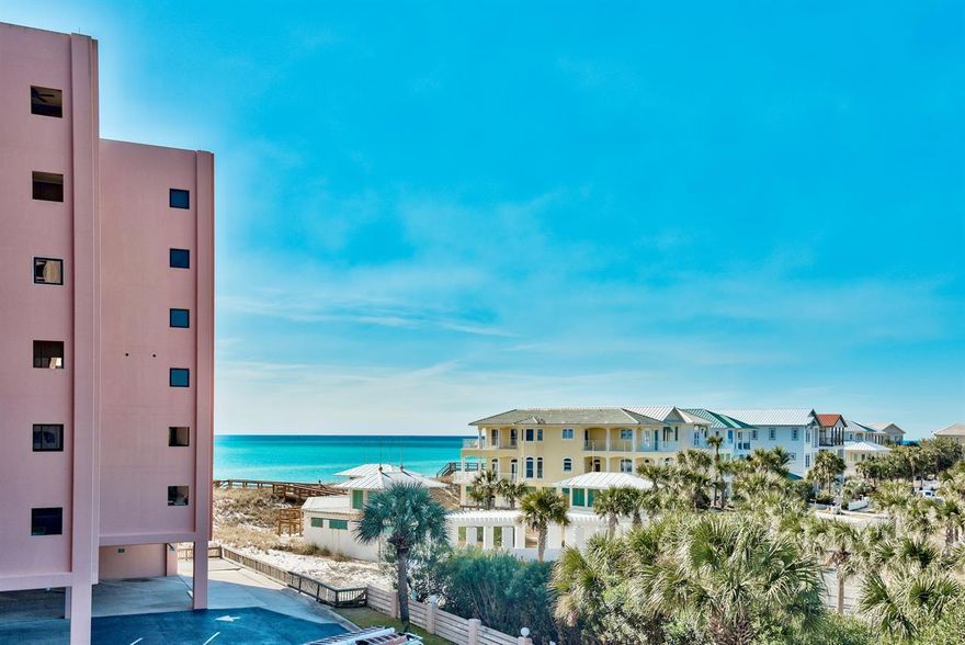 Gorgeous Views of the Gulf, East Pass and the coastline to Fort Walton.   Bells and Whistles:  New A/C, New Refrigerator, New Washer and Dryer, New Water Heater, New Microwave and New King Mattress.   Gross rental potential of $40,000.   2021 was its first year on the rental program.  Only 12 - 1-bedroom large units in Jetty East Great for entertaining with an expansive living and dining area, extra-large balcony, over twice as large as 1 and 2 bedroom unit, with views of the Gulf, East Pass and Lake Christina.  Enjoy fireworks over the East Pass in the summer. Easy access to the middle staircase and down to the beach, with no waiting for the elevator! Great as residence or vacation rental. The unit features EFCO (category4) sliding glass doors and windows paid by the seller.  Begin and end each day day enjoying spectacular morning views of the fishing boats in the East Pass, Gulf of Mexico and the most breathtaking evening sunsets and seasonal fireworks. Great location to shopping, grocery store and restaurants. Jetty East Amenities: 2400 sq. ft. pool with sun deck, hot tub, beach side pavilion with charcoal grills, tennis courts, pickleball, fitness room, kid's activities, music entertainment, shuffleboard, owners meeting room and of course 900 feet of Sugar White Sand!  Jetty East is gated with 24 Hour Security.  Financing Note:  Jetty is a Non-warrantable/ Condotel.   No conventional financing.