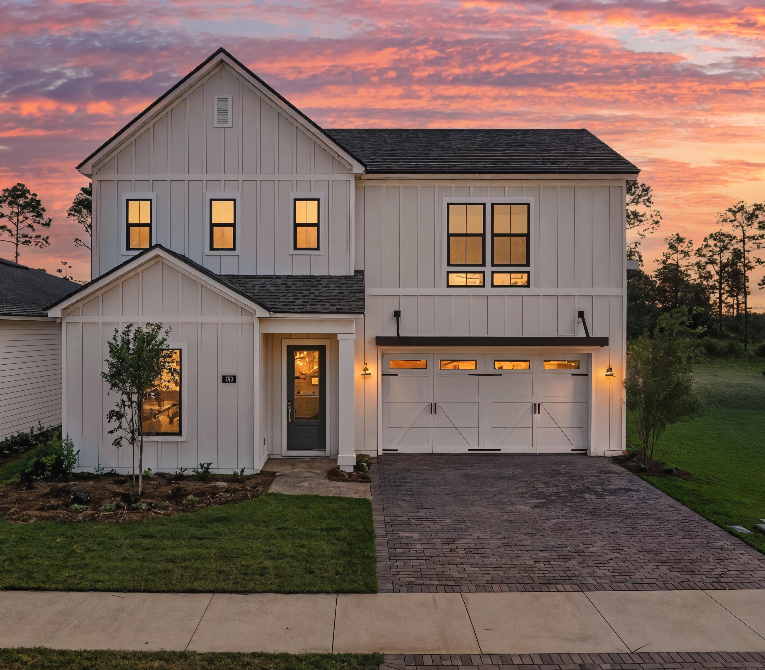Welcome to this beautifully designed, brand-new home that combines timeless style with everyday comfortThis 3-bedroom, 3-full-bath home, 2 car garage, over 2500 sq ft is perfectly crafted for modern living. From the moment you arrive inside, 10' ceilings on the main floor and an open railing staircase create an airy, upscale vibe, while oversized windows flood the space with natural light.The gourmet kitchen is the heart of the home, featuring high-end finishes like tile backsplash gorgeous quartz countertops and a seamless flow into the great room--perfect for entertaining or cozy nights in. Step through the multi-panel glass slider to a peaceful, private backyard with covered lanai with pavers and wooded views--no rear neighbors.Retreat to your main-floor primary suite, complete with duel vanity with quartz countertops, a spa-like large tiled shower and a spacious walk-in closet. Also on first floor is secondary bedroom conveniently located at front entrance with full bath right outside and dedicated office/flex room with glass doors for working from home, arts and crafts or study. Upstairs, you'll find a roomy bedroom with walk-in closet, full bath with duel vanities and versatile loft space/bonus area ideal for guests, hobbies, or family fun activities. Located in a gated community with future resort style amenities including pool, clubhouse, fitness center, tennis, pickleball, playground, multi purpose field and more. Short drive to beautiful beaches, airport, Pier Park shopping, dining and fun entertainment, future FSU/TMH medical campus, Frank Brown Park and more. Don't miss your chance to own this one-of-a-kind home that blends luxury, comfort, and convenience in every detail. Construction complete available for quick move-in.