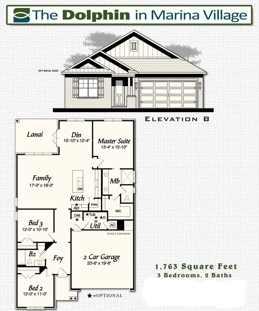 Pre-sold home. Marina Village is a private, bayou-coastal community, with pool, playground, ponds as well as direct access to Freeport Marina. Deep water with boat slips. Dolphin floor plan has 1,763 Square Foot, three bedroom, 2 bath, single story home. Local builder with excellent reputation. Brick exterior, low-e vinyl windows, covered entry, large covered rear porch, 2-car garage and landscaping package with automatic sprinkler system. Interior finishings include, 9 foot ceilings, crown molding, cased openings, cased windows, brushed nickel hardware and lighting. Tiled shower, double vanity and walk in closet in master. Laminate, tile and carpet floor coverings. Upgrades include floor plug in living room, ceiling fan at lanai and 8 foot doors throughout.