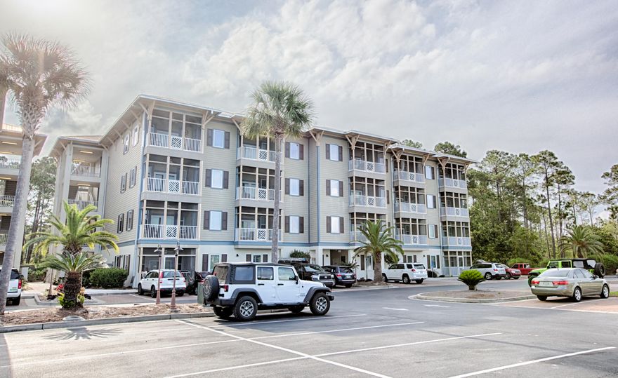 Gated Seagrove Highlands Condominium. This TOP FLOOR condo boasts a screened lanai overlooking peaceful Point Washington State Forest located in the heart of all that scenic 30-A has to offer! Grayton Beach, Seaside, and Rosemary Beach provide a myriad of dining choices, entertainment, and outdoor activities. The beautiful white-sand beach is just a short walk away. Enjoy the private pool and community center adjacent to tranquil Lake Mira. Freshly painted and brand new plush carpet in all the bedrooms. This three bedroom/two bath condo offers a large master suite with separate tub and walk-in shower. The spacious living area is enhanced by 12 foot ceilings with crown molding, open kitchen with breakfast bar, spacious bedrooms, and living spaces to accommodate family and friends. Beach