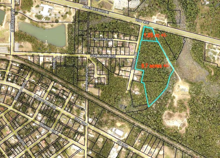 Affordable commercial and multi family acreage in the center of town and on the east side of Twin Hills Park. There is high visibility with the corner parcel (1.05 acre) with Commercial Zoning and Future Land Use. The additional parcel, adjoining on the south side, has 9.7 acres. It fronts Victory Lane and has R-2 Zoning (single or multi-family) and a Future Land Use of LDR-Low Density Residential. Please verify all information. Excellent investment opportunity for a mix of Commercial and Residential development.