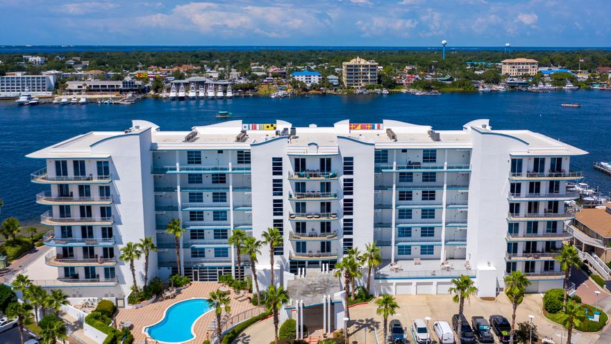 Stunning must see 3-bedroom, 3-bath Harbor front condo at Harbor Lights, a gated, prominent 7-story condominium nestled on the Destin Harbor with incredible amenities and views. This renovated, luxurious unit is tastefully appointed with contemporary decor. Pricing includes a boat slip with lift, private garage space, and a private climate controlled storage unit. This desirable floor plan is the highly coveted middle unit offering two entries - you can conveniently access from both the east and west elevator. There is definite pride of ownership and the property has been impeccably maintained. The unit newer flooring & paint throughout, newer upscale light fixtures & fan, fully updated master bathroom.