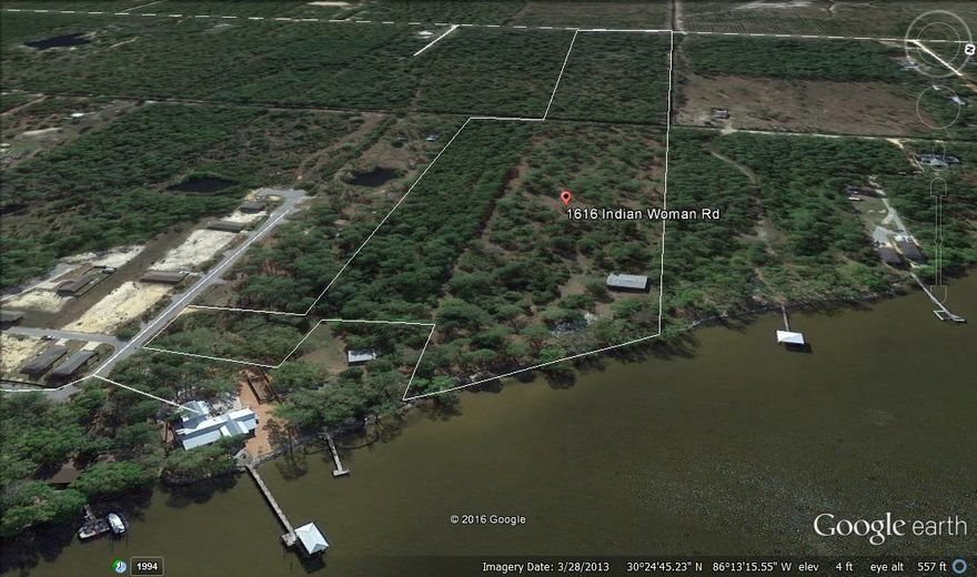 REO-Previously approved for a 49 lot waterfront subdivision in Santa Rosa Beach, this property has lots of development potential or could, instead, be a large waterfront estate. The property has lots of large old growth magnolias, pines, and graceful live oak trees, and the length of it runs from Hwy 393 to the Bay with adjoining parcels also giving it access to Indian Woman Rd. This property can be broken up in multiple ways and seller would entertain breaking it into 3 large estate lots as well for a buyer looking to have more privacy. There is financing available for qualified borrowers. Broker is an employee of seller.