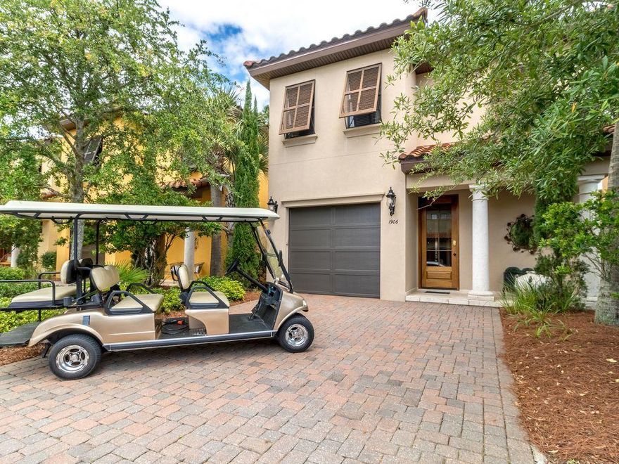 This beautiful property is located on the 2nd hole of the Baytowne golf course. It is being sold fully furnished with golf cart. As you will see from the moment you walk in, the upgrades and additions will set this home apart from the rest. 10 foot ceilings downstairs, 9 foot upstairs, travertine first floor tile, upgraded crown molding in all rooms except closets. Hardwood stairs and risers on the staircase as well as hardwood on the upstairs landing and hallway. Upgraded custom raised panel kitchen cabinets with soft-close doors and drawers. Stone back-splash, and upgraded thick granite kitchen counter-tops. Top of the line light fixtures, sconces, and fans throughout. Granite counter tops and high-end mirrors through the bathrooms. Soundproofed insulated walls and floors.