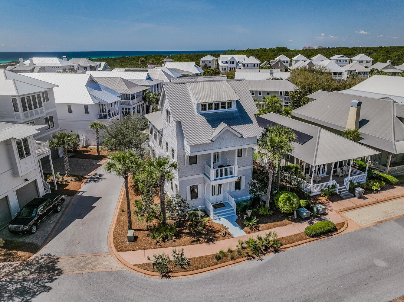 Nestled within the picturesque Cypress Dunes subdivision, on the South side of the West end of 30A, this delightful home presents 2446 square feet of living space, fully furnished with designer furniture and accessories. The residence boasts 4 bedrooms and 3 1/2 bathrooms, with one bathroom being a Jack and Jill. Upon entry, a welcoming foyer awaits, ideal for dropping off your beach hat after a day at the beach. In the entry hall is an oversized closet to store all of your beach toys. The first-floor hosts three bedrooms, two of them having French doors leading to a cozy Southern style porch nestled among the mature trees. The tucked away laundry room is on the first floor. This home has an extra long driveway to park a golf cart and 2 cars. There is a grilling area complete with seating.
Ascending the stairs reveals a generous living/dining/kitchen area, perfect for family gatherings and entertainment. The living room, a hub for relaxation and leisure and housing a large sectional sofa, leads to a screened balcony surrounded by trees overlooking the community's green space. Outdoor living is enhanced by this serene setting complete with a swinging porch bed. The large dining area is ideal for family meals or puzzles. While the kitchen, with ample cabinetry, offers a spacious island for quick breakfasts before beach adventures. An additional balcony is off the kitchen to sit and watch wildlife in the neighborhood famed 150+ old Cypress Pond.
The third floor houses the sizable master suite, complete with a well-appointed bathroom featuring a double vanity and double closets. One of the closets has a large hidden storage closet and an attic door for even more storage space.
With outdoor spaces and abundant windows, the home invites natural light and showcases the beautiful surroundings. Its location is on a sought after corner lot in the community and proximity to the amenities center offer convenience and easy access to community facilities.
Cypress Dunes, a gated community bordering Topsail Hill Sate Park and Preserve, provides residents with a unique connection to nature. Amenities include two pools with stunning Gulf views, an amenities center with a chef's kitchen and large TV for gatherings, tennis and pickleball courts, an exercise room, and outdoor features like a fireplace and green space for children and pets.
Exploring the community is a delight with waking trails and boardwalks meandering over century old ponds, offering opportunities to observe local wildlife.
In summary, this fully furnished 4-bedroom home in Cypress Dunes offers a charming coastal lifestyle with ample space for relaxation and entertainment, making it an ideal retreat for families or those seeking a serene escape by the beach.
INTERIOR HAS BEEN NEWLY PAINTED IN CRISP WHITE. THE EXTERIOR, WHICH IS ALSO NEWLY PAINTED, FEATURES A BEAUTFUL BLUE-GRAY WITH WIHTE TRIM!