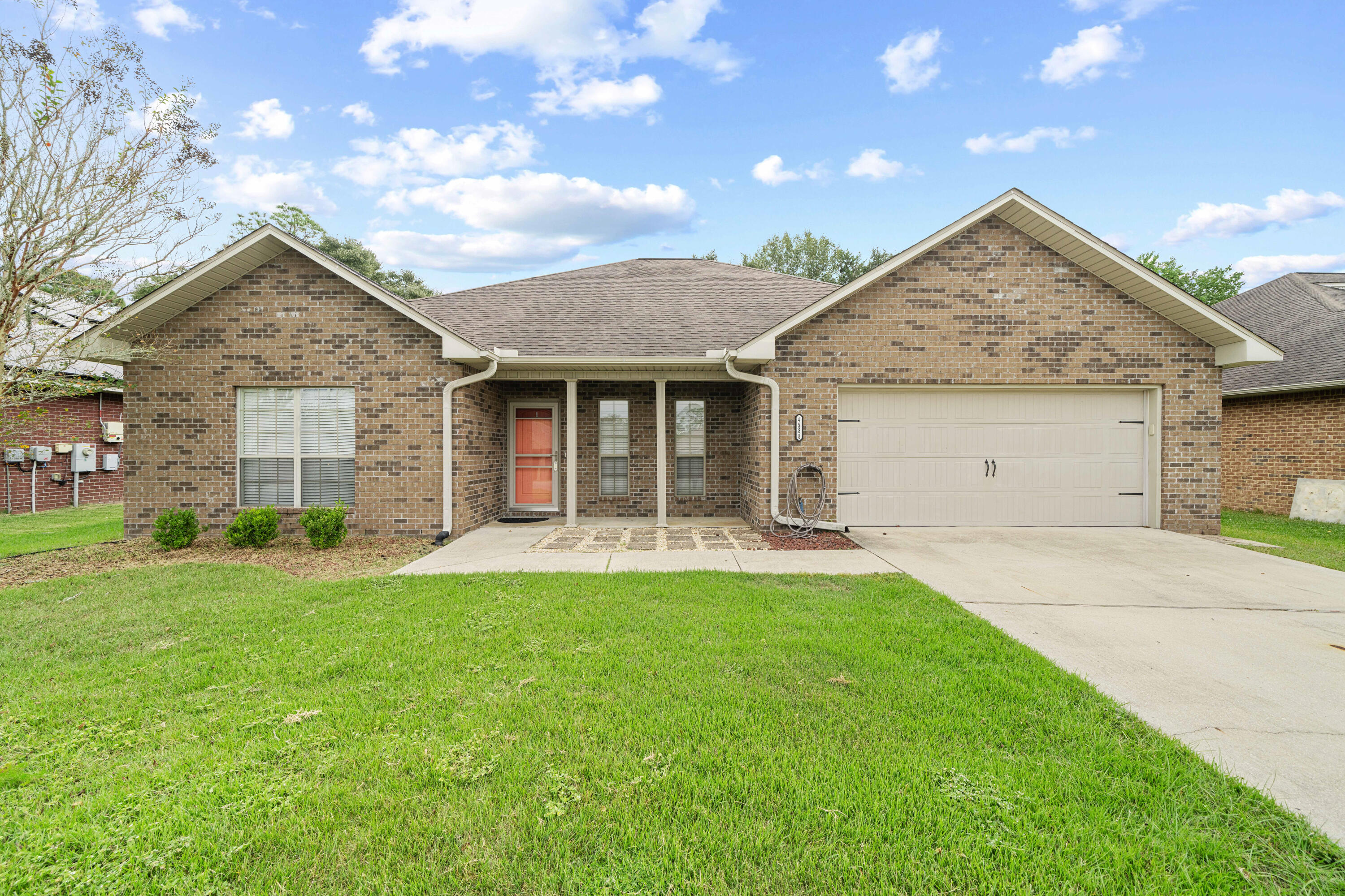 Meticulously cared for all brick contemporary style home at Duggan Pond Estates in Crestview. This great property is over 2000 sq ft with 5 bedrooms, 2 bathrooms an open concept floorplan featuring a beautiful kitchen as a centerpiece to the home. The primary bedroom features a large ensuite with a very cool shower with a bathtub sharing the same space. The house is also located on one of the flattest lots in the entire subdivision. Its location is south of the 10 with very short commuting time to 7th Group and Eglin Air Force Base. Please consider this house for your next home. Hurry it will not last long as seller will pay buyers fees $10,000 max with acceptable offer! Seller also offering an interior paint allowance $4000.00 or will paint prior to closing with professinal painter Prist ine Paint company using Sherwin Williams products! VA assumable loan too!