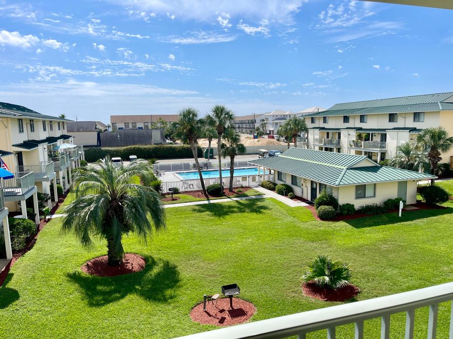 PROFESSIONAL PHOTOS COMING SOON - The only end unit currently available means you not only have just one side neighbor, but you also have superior patio spaces!  You will have your own private patio by the kitchen and will also have an additional patio off the 2nd bedroom to go along with all of the extra natural light!This lovingly maintained 2 bedroom 2.5 bath condo has so much to offer. Being offered fully furnished and turnkey, the unit has a half bath on the first floor as well as 3 storage closets, one of which is right as you walk into the unit so you can easily store your beach goods without trekking sand throughout the home. Not that sand would be hard to clean up since the entire unit features luxury vinyl plank flooring throughout. Walking into the unit you will see the open living space that leads into the kitchen with breakfast bar and quartz counter tops. In the kitchen is your first owner's closet.  The quaint dining area includes a generous pantry or closet and opens up to the patio overlooking the courtyard and with pool views. 
Onto the second floor, you have a split bedroom plane with the laundry closet in the middle as well as another owner's closet at the top of the stairs. Each bedroom has its own private bath, balcony, and two closets. The bedroom on the north side of the unit is where your additional balcony can be found. Since this is an end unit, the bedroom boasts a covered balcony with plenty of natural light. The ensuite bathroom features a larger vanity with sitting area and walk-in shower. The bedroom on the south side of the unit also features a covered balcony, with lovely views of the community pool. The ensuite bathroom includes a shower/tub combo as well as quartz counter tops which can be found in all of the bathrooms. 
Parking at Sandprints is easy with having an assigned parking space in front of your unit and overflow parking can be found throughout the complex. The community also offers a beautifully maintained pool and a spacious club house that can be used for special events. Sandprints is in a prime location being only two blocks from Pompano Joe's and the public beach access. Easily ride your bikes to the beach, or down Scenic Highway 98 to get to restaurants, shopping, and more. Being in the heart of Miramar Beach affords you easy access to so much in such a short distance like Silver Shells Outlet Mall, Surf Hut Restaurant, WinnDixie, and much more. 
