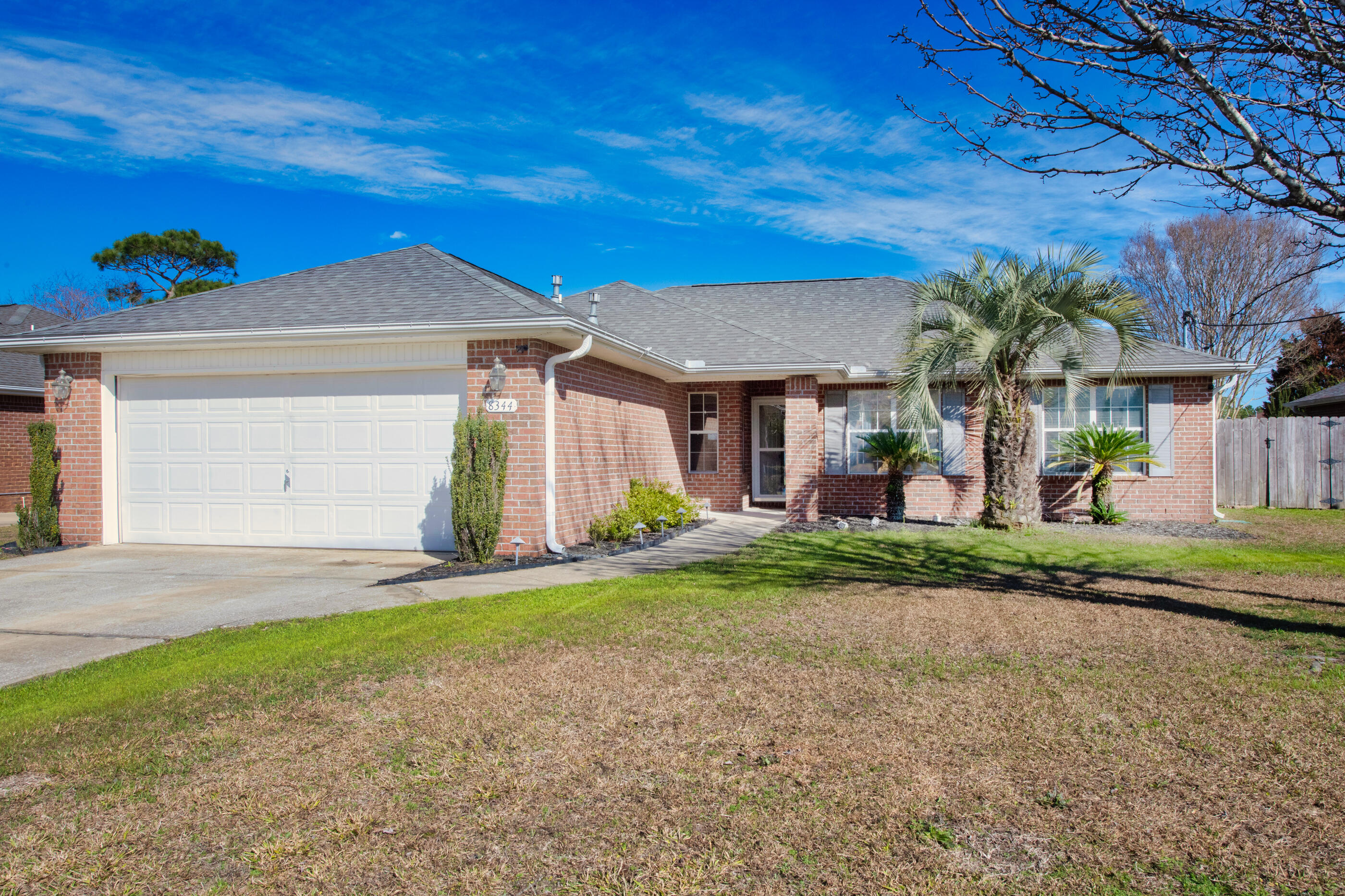 Navarre's newest 4br all brick home has just arrived on the market! There is a certain way it feels when you see the impeccable landscaping, rich color brick exterior, situated directly on a cul de sac beautiful neighborhood. 8344 Onich is not just strikingly beautiful, but comes with the maintenance to back it up. Featuring a 2020 roof, 2020 HVAC system, 2020 water heater, remodeled tile walk-in shower, custom accented living room texture wall, and manicured landscaping. The home conveys with kitchen center island, washer dryer, and garage flat screen TV. Book your showing with your favorite agent and call this property home.