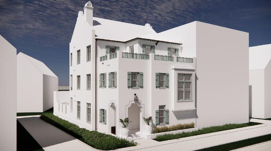 Bold in design, under construction, and soon to be one of the most distinguished homes in Alys Beach--71 Elbow Beach Rd is the definition of elevated coastal living.Now under construction and slated for completion in May 2026, 71Elbow Beach Road represents a rare and architecturally significant offering in the heart of Alys Beach. This premier corner lot at Elbow Beach Way and Lizard Leaps Alley will soon be home to a remarkable 5,619-square-foot custom residence designed by acclaimed architect Walt Chancey of Chancey Design Group. A visionary collaboration between Chancey Design Group and Alys Beach Design Review Board has resulted in a highly sought-after variance to the traditional design code--permitting, for the first time, a 21/2-story residence with dual third-level rooftop terraces. This design not only breaks new ground but also celebrates the iconic Alys Beach rooftop architecture while offering sweeping views of the Gulf of Mexico and the surrounding community.

Crafted for full-time living or effortless entertaining, the home features five bedrooms plus a double bunk room, five full bathrooms with dual vanities, and two powder roomsstrategically located on both the main living level and the third-floor entertainment level. All bedrooms offer spacious walk-in closets, including two luxurious primary suites.

The main level is centered around open-concept living, with a professional-grade kitchen seamlessly connected to expansive dining and living spaces. Large glass doors open to a private courtyard featuring a pool, spa, calming fountains, and a covered loggia with a summer kitchencreating the ultimate indoor-outdoor lifestyle experience.

Additional highlights include a private study, dedicated home office, elevator access to all levels, and a third-floor entertainment room that opens to both north- and south-facing rooftop terracesperfect for capturing sunrise views over Alys Beach and unforgettable sunsets over the Gulf.

Interior finishes have been carefully curated by Chancey Design Group's award-winning interiors team, ensuring a cohesive and luxurious design throughout. With construction underway and selections in place, this is a unique opportunity to secure a custom home in Alys Beach without the wait of design and permitting.

Located just 350 yards from the exclusive Alys Beach Beach Club & Restaurant and within close proximity to the Town Center, the home offers both luxury and convenience within one of the most desirable beachside communities along 30A.