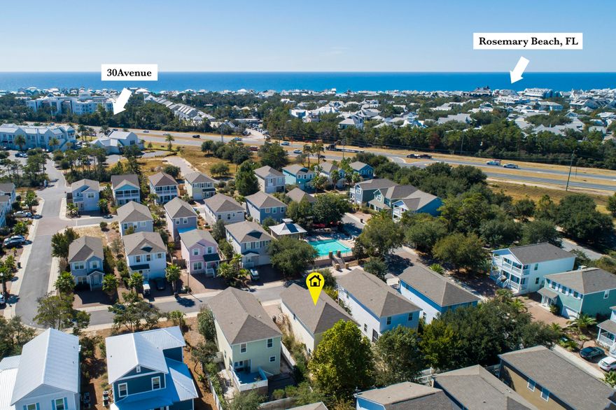 47 West Shore Place is located within walking distance of all that Inlet Beach has to offer. Sitting next door to fantastic shopping & dining at 30Avenue and just a quick jump over to Rosemary Beach & all that 30A has to offer. West Shore Place will be just a short walk or bike ride to the new tunnel being built in Inlet beach making it easy to get to the beautiful beaches of South Walton via one of the many convenient & public beach accesses in Inlet Beach. This four bedroom, 2.5 bathroom home is laid out perfectly. Living, dining, kitchen on the first floor (hardwood flooring throughout first floor) with four bedrooms and two bathrooms on the 2nd floor. Great front patio and a private back porch. Homes in West Shore Place can be used as rentals, 2nd homes, or primary residences.