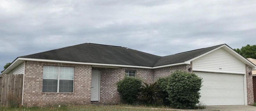 Great location! Close to shopping, hospital, schools and I-10, and only 20 minutes to Eglin AFB.  Your next home is nestled just inside Redstone Estates.  It features a nicely designed split floorplan with separate dining room that could also be used as an office if needed and laminate flooring throughout.  The main bedroom features a large bath with garden tub and double vanity.  Living room has a view to the privacy fenced backyard.  Call today to set up your personal showing or for more information.