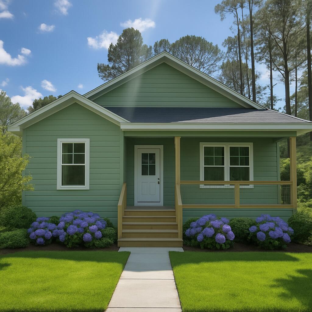 This beautifully finished 3 bed, 2 bath home offers 1,398 sqft of stylish comfort just 10 minutes from the beach! Featuring LVP flooring, tile showers, shiplap accents, vaulted and trey ceilings, crown molding, and a fenced backyard -- all with no HOA. Prime location near the bay and the future Chat Holley park & amphitheatre makes it perfect as a full-time home or a high-performing rental! Estimated completion date is July 1, 2025. ***The exterior photos showing the green paint color, sod and landscape have been virtually staged and are not yet installed. Exterior is Sherwin Williams ''Sage'' and will be completed in the coming weeks. Color is not exact, but a close sample of what the finished product will be.***