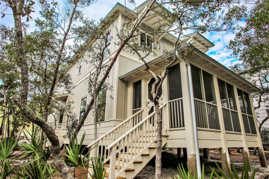 Fully Furnished 4 Bedroom 4.5 bath home located in the very private community of Magnolia Cottages by the Sea.  1st and 2nd floor Master suites with King size beds.  2 more guest bedrooms both with private en suite baths.  Gourmet kitchen with quartz countertops and stainless steel appliances.  Enjoy listening to the ocean waves while relaxing on your screened in porch.  Magnolia Cottages is only 2 miles West of award winning Alys Beach and Rosemary Beach where you can shop, dine, and entertain the entire family.  This home includes a street legal 6 passenger golf cart perfect for taking everyone to the deeded beach access.