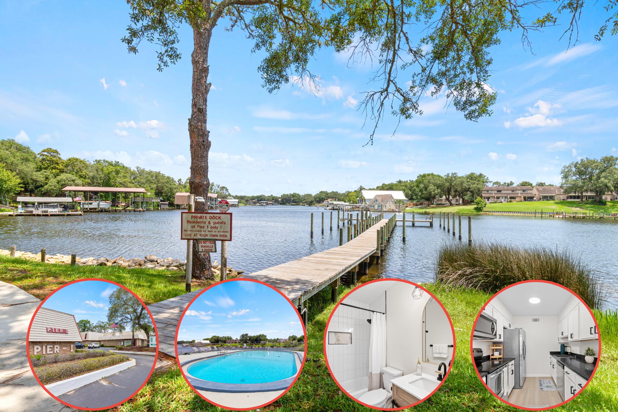 Gorgeous, updated, ground floor condo on the stunning Cinco Bayou! SELLER WILL PAY TITLE (Waypoint) and INSPECTION(ACE). BRAND NEW HVAC and HWH. After a complete renovation this condo offers a tranquil and beautiful way to experience the best of bayside living. Step inside to beautiful LVP floors, trendy light fixtures, and fresh paint throughout. The kitchen boasts new cabinets, quartz countertops and stainless steel appliances. Two full bathrooms are decked out in gorgeous tiles, new vanities and fixtures. The complex offers exclusive access to a dock and a peaceful fishing area, perfect for relaxing afternoons on the water. Take advantage of the sparkling swimming pool, enjoy some time on the tennis courts, or make use of the convenient on-site laundry room.