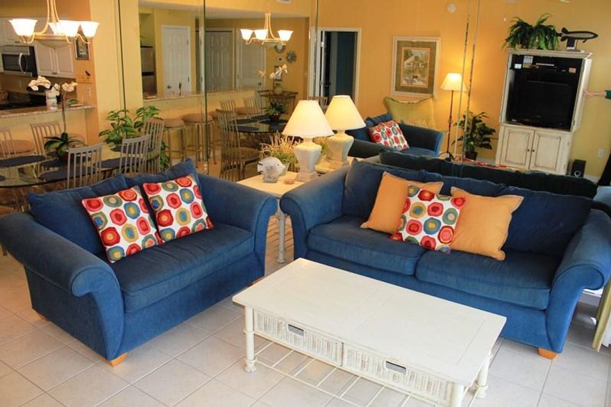 WELL APPOINTED 4TH FLOOR CONDO WITH MANY UPGRADES. KITCHEN HAS STAINLESS STEEL APPLIANCES AND GRANITE COUNTERTOPS. CONDO IS FURNISHED IN A TROPICAL DECOR. THIS CONDO FACES SOUTHWEST PROVIDING GREAT SUNSET AND COASTLINE VIEWS. MAJESTIC SUN OFFERS INDOOR/OUTDOOR POOL, FITNESS CENTER, MEDIA ROOM, TENNIS COURTS AND 18 HOLE GOLF COURSE AT SEASCAPE. VERY POPULAR RENTAL PROPERTY WITH MANY REPEAT GUESTS.