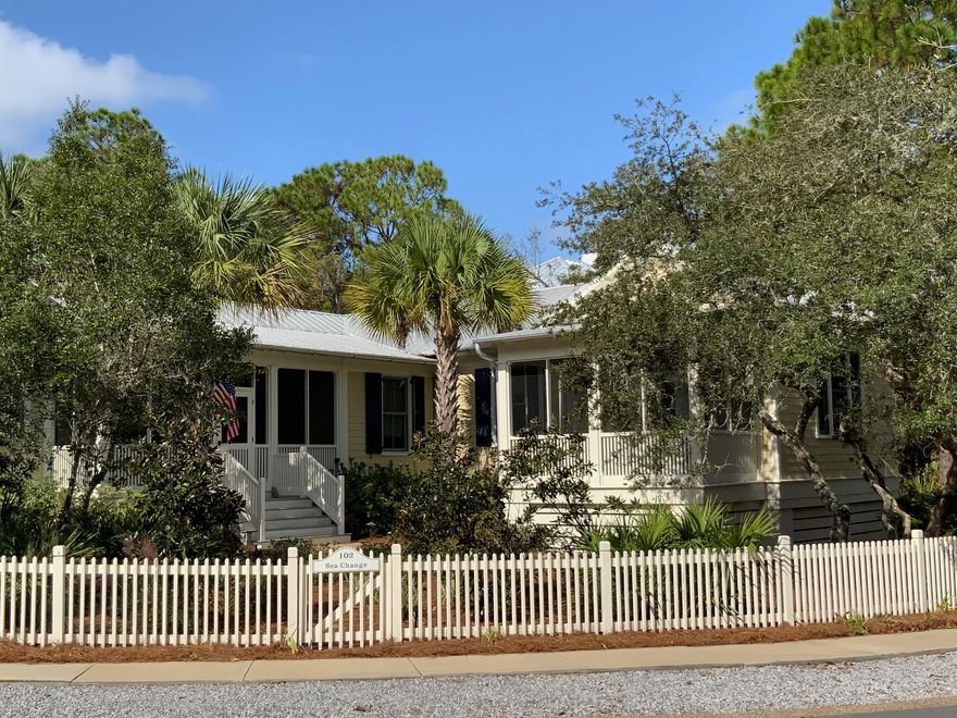 Walk up to the front porch to this amazing one story home with 3 bedrooms, 3 baths, plus office/bunk room and open living/dining/kitchen space.  This area has a large screened porch with gas access to add an outdoor fireplace.  The carport makes access to the kitchen a breeze.  An outdoor shed is handy storage for beach supplies.  The laundry room/kitchen pantry is spacious and functional.  The space off the main living area can be used as a private office or a bunk room.  Two nicely sized bedrooms and full baths are perfect for family or guests.  The en suite master area is located away from the living area, has a large bath with walkin shower and a walkin closet with builtins.  This oversized lot has room to add additional square footage to the home.