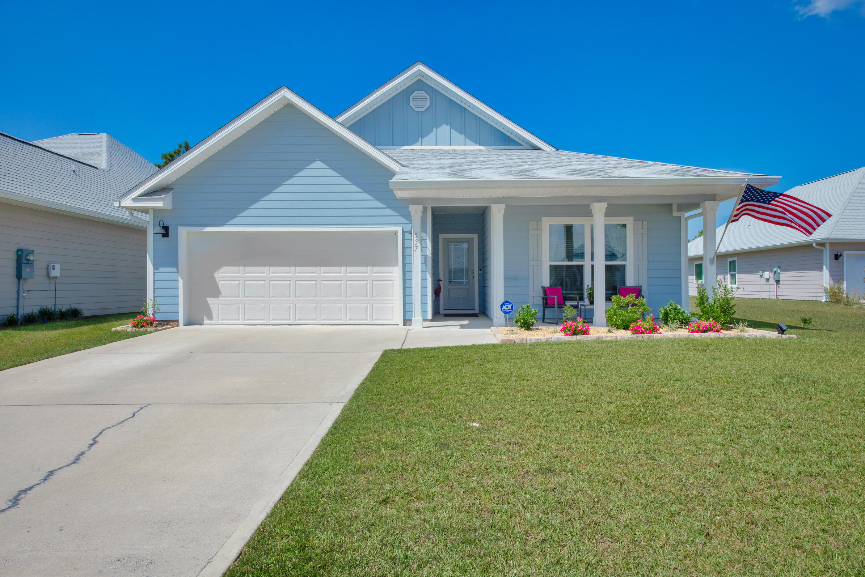 ATTENTION VA BUYER....This waterview Coastal Cottage HAS AN ASSUMABLE 2.5% INTEREST RATE ON A VA MORTGAGE!  and this one is MINUTES FROM THE BAY AND THE BASE!!! IT'S ALSO 2021 NEWER CONSTRUCTION!Welcome to 537 Cove Villa Street in HIGHLY SOUGHT AFTER Emerald Cove Villas. This 4 BR/2 bath Delray plan is not only seated on a PREMIUM LOT.. it features several pricey upgrades. Step inside to a coastal color palate with designer paint..luxury vinyl plank flooring..