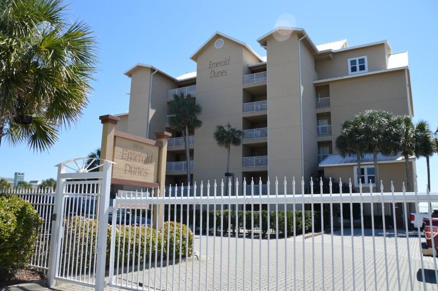 This is a wonderful 2 bedroom, 2 baths, 1,223 square foot, 4th floor east end Gulf front condo in a desirable low density, gated condominium building in the Crystal Beach area of Destin. Emerald Dunes has a pool, hot tub, stainless steel gas grills and boardwalk to 204 feet of deeded private beach. The kitchen, dining and living area is open and bright with endless east southeasterly views of the beach and Gulf from just about every room. This year Emerald Dunes has replaced the roof, gutters and downspouts with the special assessment paid by the Seller. In 2018 new balcony railings were installed and new balcony floor surfaces and waterproofing on the south elevation was completed. Seller installed new a/c unit in 401 February 2021.Emerald Dunes is a smoke free, tobacco free community.
