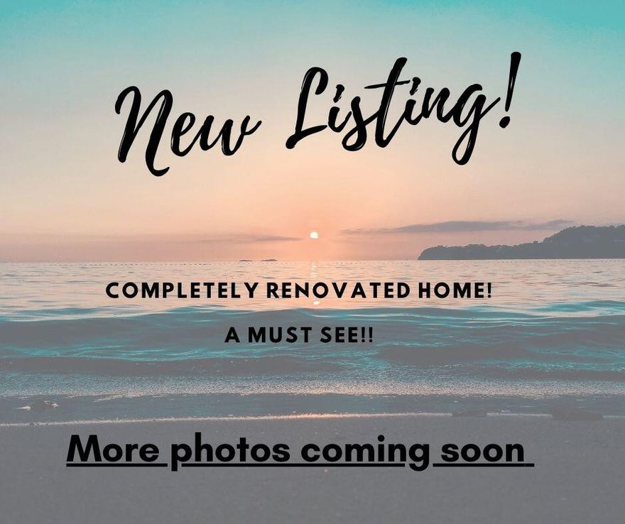 Beautifully renovated 3 bed 2.5 bath home. All new luxury flooring throughout, new porcelain tile in bathrooms, recessed lighting, new paint, new kitchen cabinets, counters and appliances. Enjoy the large living room with a new fireplace installed against the shiplapped wall. This open floor plan allows for easy entertaining with the kitchen overlooking the living room. Great primary home or vacation rental walking distance to the beach. Schedule your showing today. Professional photos coming soon!