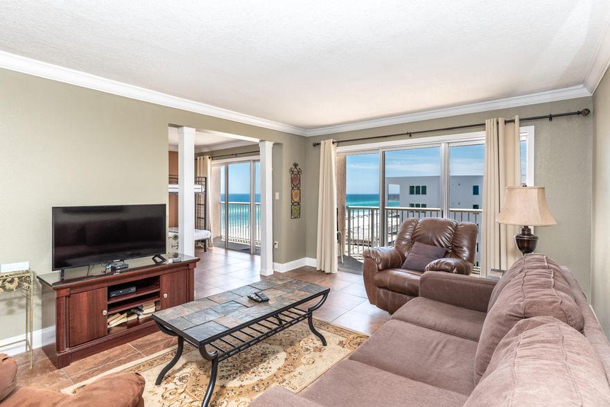Featuring panoramic views of both the sugary white beaches of the Emerald Coast and the Inter-coastal waterway from its spacious balcony, Islander Beach Resort 707 is a jewel of a condo that can only be found on Okalooosa Island! This 1-Bedroom unit is unlike anything you've ever seen, with a unique ''U-shaped'' layout and surprisingly large capacity to accommodate vacation renters. This is a 1-Bedroom unit that can sleep up to SEVEN people, which increases it's rental potential well beyond similar units in the area. Pride of ownership abounds, from the bone-white crown molding that accentuates the beautiful greens of the walls to the updated furnishings and electronics that fill the unit. Islander Beach Resort is an immensely popular property that is frequented by thousands every year.