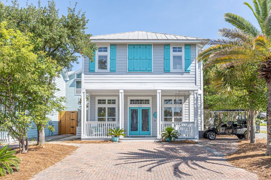 Incredible opportunity to own this exceptional upscale 4-bedroom beach cottage in a prime location in Blue Mountain Beach, famous for its serene beaches, amazing elevations & lively local culture. This property is within walking distance to multiple beach accesses and many dining & entertainment options. The home has many new features including brand new luxury vinyl flooring throughout (2025), Trex front porch, incredible outdoor area complete with paver patio, fire table, bike, kayak & paddle board storage, outdoor shower, bistro lights & 10 ft. privacy fence. You have everything you need to enjoy true coastal living. This home has established rental income bringing in $104k for 2024 and over $80k YTD. With added bunks this home sleeps 12 & is being sold turn key with GOLF CART INCLUDED You will fall in love immediately with the charming beach vibes from the teal shutters and door paired with tropical landscaping. The home features a metal roof and hardiboard exterior and quintessential welcoming front porch with new swing. The open floor plan is ideal and there is plenty of room to relax in the living area. Brand new luxury vinyl floor extends throughout both levels and there is nice natural light. Access the back patio just past the kitchen if you want to enjoy dining outdoors under the stars along with the ambiance of the fire table and bistro lights. The granite breakfast bar is perfect for casual dining and the blue shiplap is a nice craftsman touch. Kitchen features updated lighting, stainless steel appliances and new modern subway tile backsplash was recently updated for a clean look. The downstairs bedroom is a nice convenience and offers a queen bed and new flooring plus direct access to a full bathroom. There is a dining area and mini fridge behind the living area and the upper level features the additional 3 bedrooms. The stairs were just updated to LVP with wood treads which is a vast improvement to the prior carpet. Three large windows (recently replaced) on the stairwell bring in great natural light and the landing area is a great conversation spot. The generously sized primary bedroom has brand new floors, a king bed, working station and newly added bunk room, making this area ideal for families. The elegant ensuite primary bathroom has updated Quartz double vanity and upscale walk-in shower with unique tile accent, rain shower head and glass surround. This floor also encompasses a guest room with two twin beds, smart TV and video games, an additional guest room with king bed, smart TV and direct access to the guest bathroom. Beautifully decorated with a subtle beach style decor, located in the highly prized vacation destination of 30A, and offering enough sleeping accommodations for larger groups...this home has generated nice rental income. The newly added & enclosed bunk room off the primary brings the square footage up to 1,924.

This home is nicely situated in a quiet neighborhood yet still right in the heart of the iconic 30A area of Blue Mountain Beach. Enjoy your time boating or fishing at Western Lake at Grayton Beach, hiking or biking the nature trails, or soaking up the warm Florida sun on the pristine beaches of the Gulf of Mexico. All of it just minutes away! There is a an easement to a beach just down the road and you have access to public beaches too at Highway 83 Blue Mountain access or Gulfview Heights access. You may even be able to join the amenity package at Village of Blue Mountain Beach (if available) for access to a pool, fitness center and shuffle board right across the way.

Blue Mountain Beach is also the highest elevation of Florida's Gulf Coast lending incredible views and beautiful natural dunes and wild flowers. Enjoy the great outdoors with the surrounding state parks, nature trials and the 22-mile bike & jogging path. Kayak or paddle board on one of the rare coastal dune lakes and experience a unique ecosystem that is only available to approximately 5 locations in the world! There are many options nearby for dining and entertainment and you are also close to Grayton Beach and Gulf Place. Do not miss out on this incredible opportunity to own a charming, one level home in Blue Mountain Beach. This is an ideal primary or second home to enjoy the coastal lifestyle or a prime rental investment if desired, with established rental income breaking $100k annually!