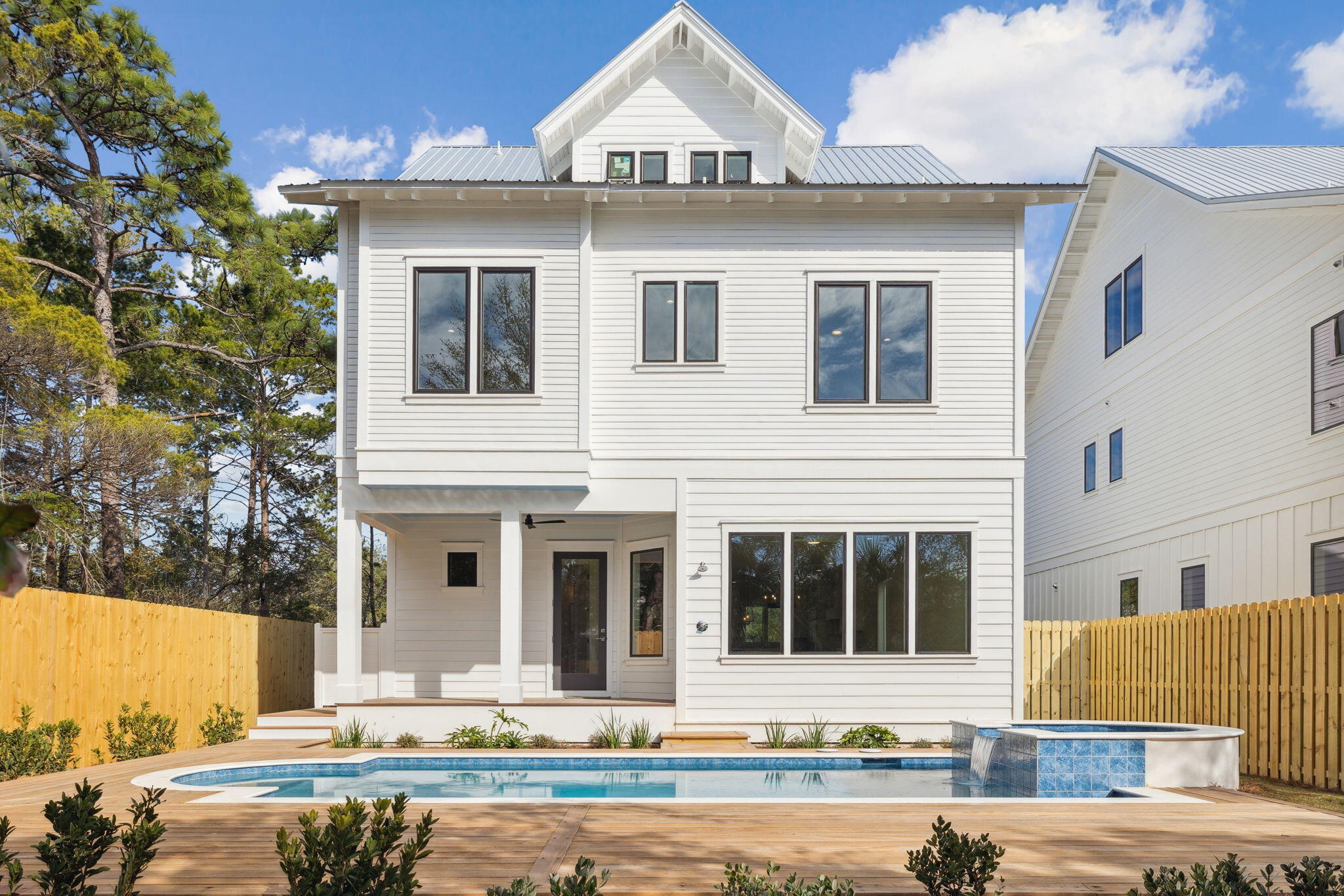Welcome to 301 San Juan Avenue, a beautifully crafted new construction home in the sought-after Gulf Shore Manor community. Designed for both luxury and functionality, this stunning residence offers an effortless blend of modern coastal style and thoughtful design--without the constraints of an HOA. Spanning 3,330 square feet, this spacious home features 5 well-appointed bedroom suites, each with a private ensuite bath, plus a convenient half bath on the main level. The open-concept layout is perfect for both relaxing and entertaining, with seamless flow between the living, dining, and kitchen spaces. The gourmet kitchen is a chef's dream, complete with high-end Cafe series appliances, a 6-burner gas range, double dishwashers, a freestanding ice maker, and elegant finishes throughout. A cream backsplash adds a unique touch of character, making this space as stylish as it is functional.
Designed for indoor-outdoor living, the home features an inviting covered porch that overlooks a private pool and spa - your own personal retreat. Whether you're enjoying a quiet morning coffee or hosting friends for an evening under the stars, this outdoor oasis is perfect for embracing the laid-back 30A lifestyle.
Located just moments from the sugar-white sands and emerald waters of the Gulf, this home offers easy access to multiple beach entry points, as well as all the dining, shopping, and entertainment that Seagrove and 30A are known for. Whether you're looking for a primary residence, vacation escape, or investment property, 301 San Juan Avenue is an exceptional opportunity to own a slice of paradise.