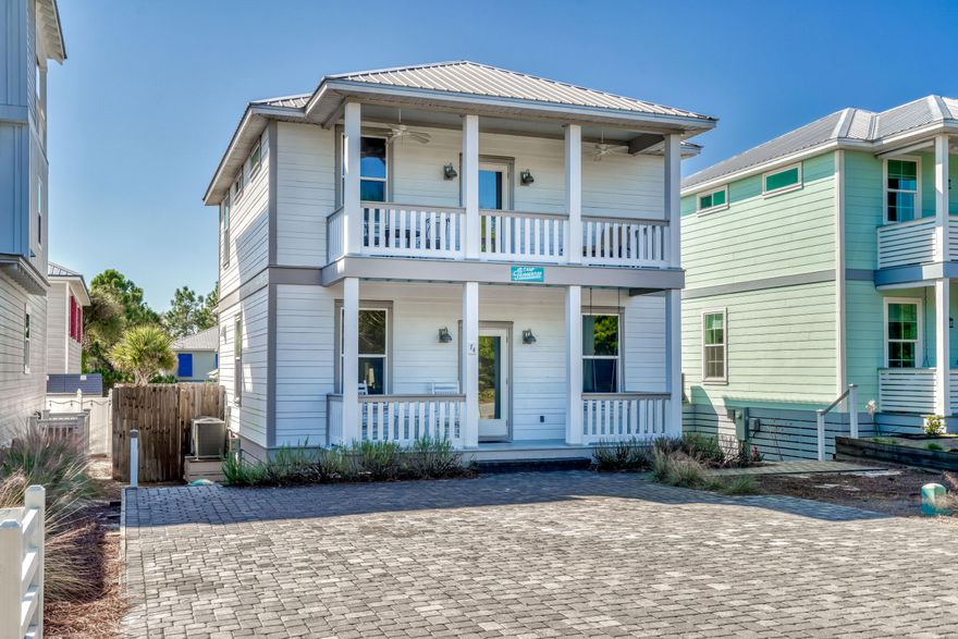 Phenomenal opportunity to own a spectacular rental property or second home just off 30A in Blue Mountain Beach. This 4 bedroom 3 bath home will give you everything you're looking for in a beach house, most importantly, location. Revel in the gorgeous Emerald Coast sunsets from your multiple outdoor porches. There is LVP flooring throughout the home giving it a clean and sophisticated feel. Shiplap accent walls on the first floor radiate in the morning sun. Additionally, there are quartzite countertops in the bathroom and kitchen. On the first floor, you'll find the living area, kitchen, a guest bedroom, and a full bathroom. Upstairs there are three additional bedrooms and 2 more full bathrooms! All this is in close proximity to local beaches, Gulf Place, and other dining and entertainment