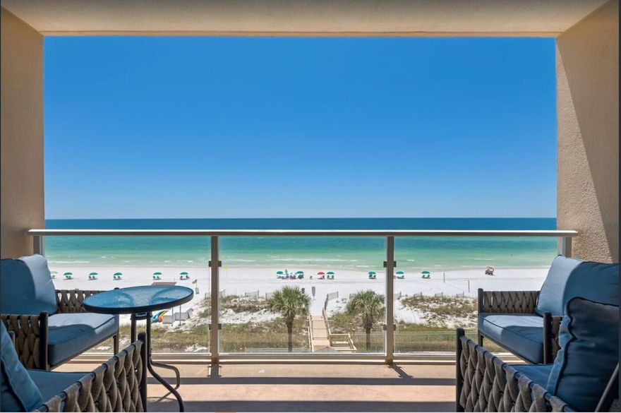 Flawless panoramic Gulf views are offered from the balcony of this stylish 4th floor Condo. Located in the low-density resort of Sterling Sands, Unit 411 has been beautifully updated. The current owner completely replaced all the furnishings, including appliances, mattresses and linens, within the last two years. The HVAC is 2 years old. Rental numbers are quite impressive, boasting a *net* profit of $63,000 for 2021. Sterling Sands is centrally located in the heart of Destin, close to the Harbor as well as many shopping venues. This resort offers 380 feet of private beachfront, a heated pool, hot tub, fitness center, conference room, beach service and is pristinely maintained. Don't miss this opportunity to purchase a turn key unit and take advantage of potential summer season rentals!