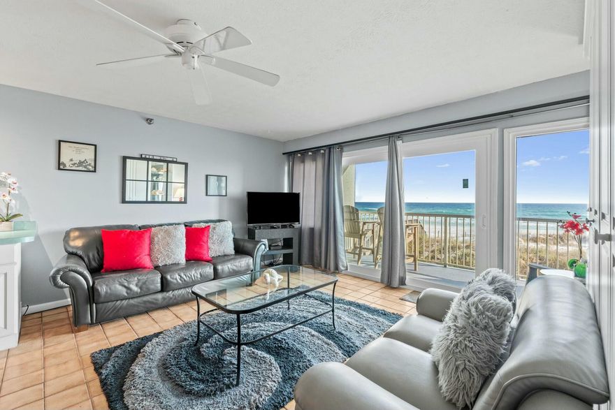 *SELLER OFFERING CONCESSIONS WITH AN ACCEPTABLE OFFER*Welcome to this stunning three-story condo on the Gulf of Mexico! Step outside to your own private, uncrowded beach.This spacious second-floor unit features a king bedroom, a full bath, a hallway alcove with bunk beds, and a Murphy bed in the living room. Enjoy a private balcony with breathtaking Gulf views.Relax in the beachfront heated pool and whirlpool, or walk onto one of the world's most beautiful beaches.
