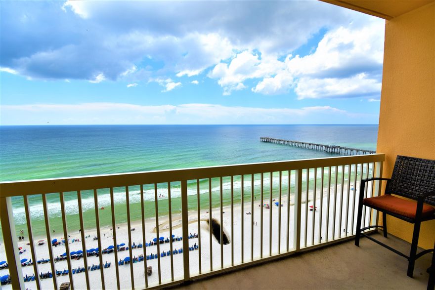 Gulf Front facing condo 1BR/2BA with hallway built in bunks at Calypso II, directly on the Beach. Remodeled, just painted and comes furnished. This floorpan offers 1 bedroom with bunks in the hallway. Calypso II also offers many amenities such as a pool and tiki bar. Walking distance to Pier Park for all your shopping and restaurants.